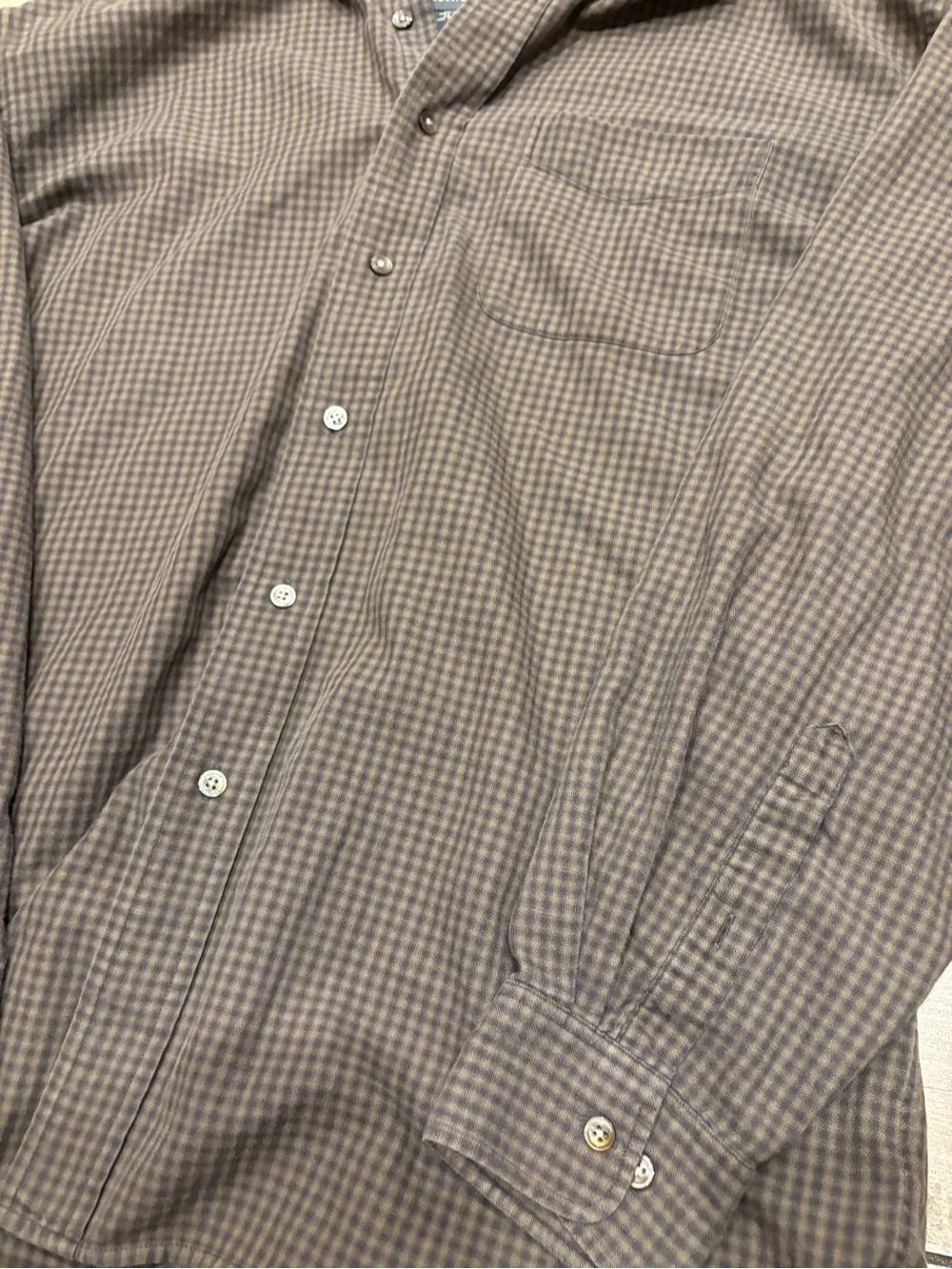 Vintage Banana Republic Gingham Plaid Shirt Mens L Earth Tone Brown Workwear